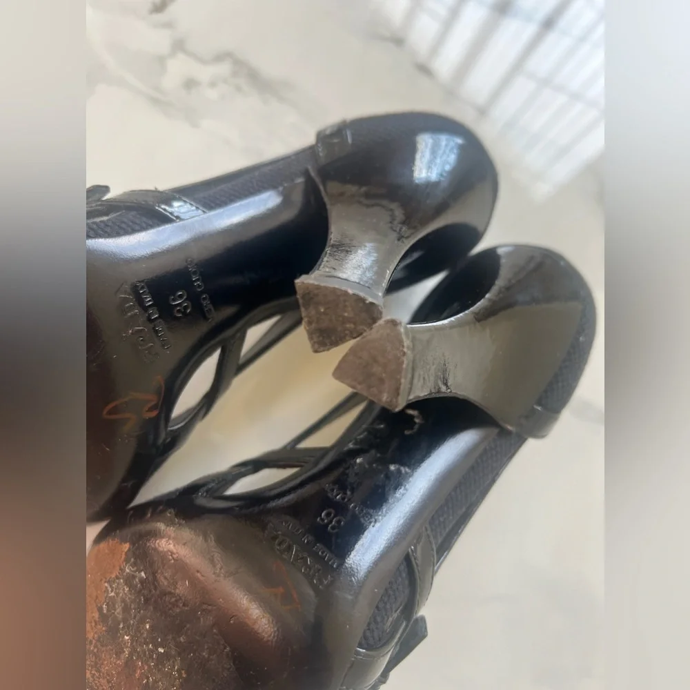 PRADA vero cuoio Sandals Heels sz 36 (6)